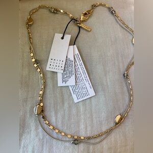 White House Black Market Multi Two Tone Chain Necklace New‎